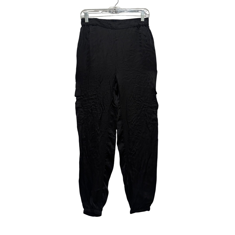 Johnny Was Cargo Jogger Pants Women Size S Black Viscose Elastic Waist Boho